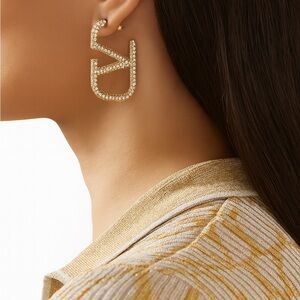 Elegant Gold Bling Statement Earrings Night Out Glam Gift Party Earrings
